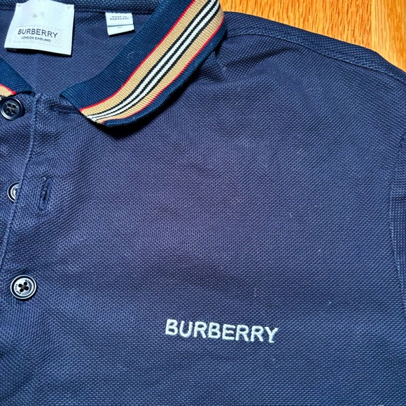 Burberry Logo Stripe Collar Polo Shirt 🔥 - Picture 3 of 6